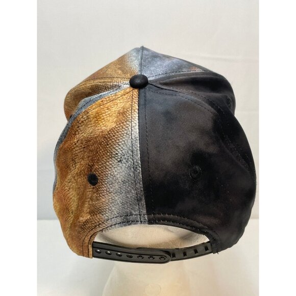 Fishing makes me happy hat cap 7 1/2" snap back brown - Picture 4 of 7